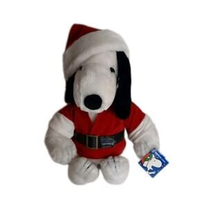 Vintage Snoopy Christmas Dog Plush Red and White 14 In NWTS